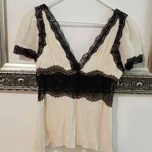 Romantic lace and silk top
